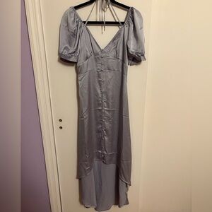 Icy Blue Puff Sleeve Dress